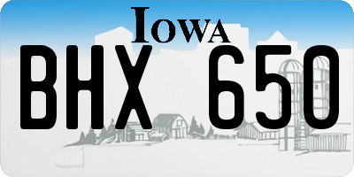 IA license plate BHX650