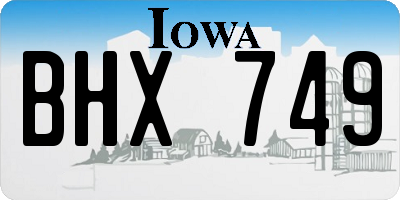 IA license plate BHX749