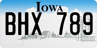 IA license plate BHX789