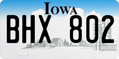IA license plate BHX802