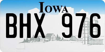 IA license plate BHX976
