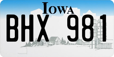 IA license plate BHX981
