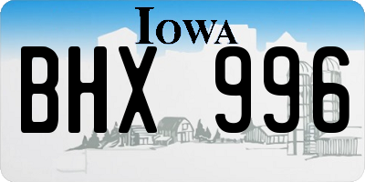 IA license plate BHX996