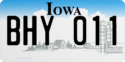 IA license plate BHY011