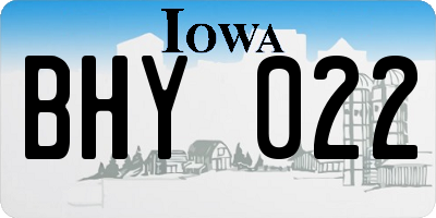 IA license plate BHY022