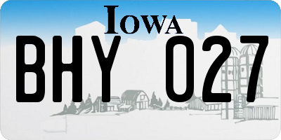 IA license plate BHY027