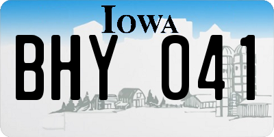 IA license plate BHY041