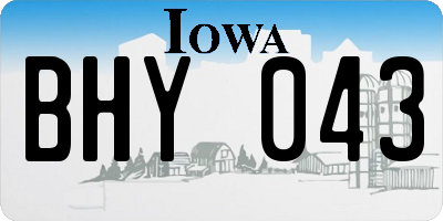 IA license plate BHY043