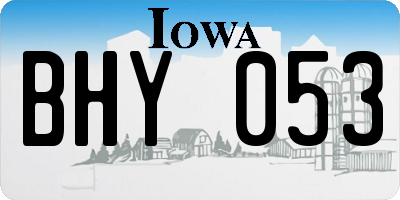 IA license plate BHY053