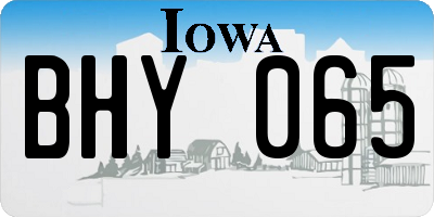 IA license plate BHY065