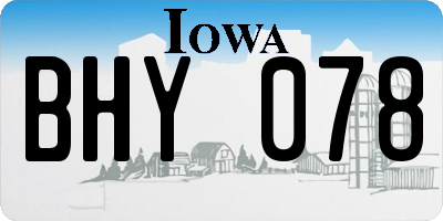 IA license plate BHY078