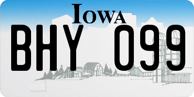 IA license plate BHY099