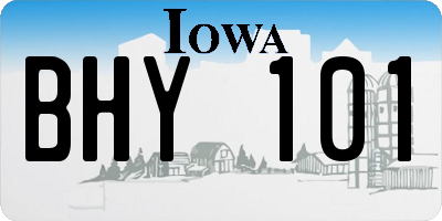 IA license plate BHY101