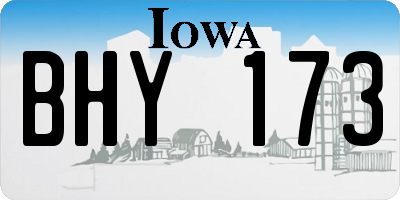 IA license plate BHY173