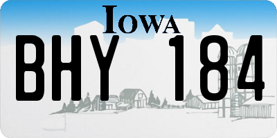 IA license plate BHY184