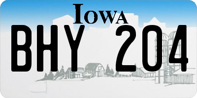 IA license plate BHY204