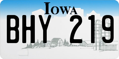IA license plate BHY219