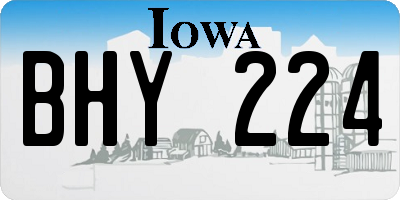 IA license plate BHY224