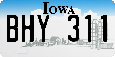 IA license plate BHY311