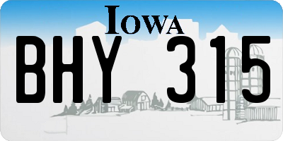 IA license plate BHY315
