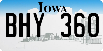 IA license plate BHY360