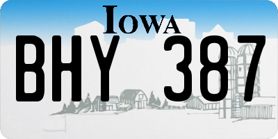 IA license plate BHY387