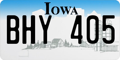 IA license plate BHY405