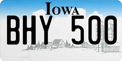 IA license plate BHY500