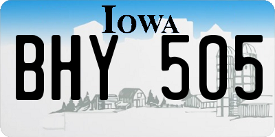 IA license plate BHY505