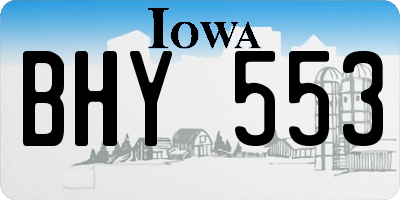 IA license plate BHY553