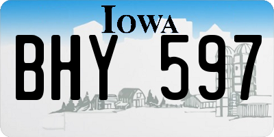 IA license plate BHY597