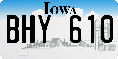 IA license plate BHY610
