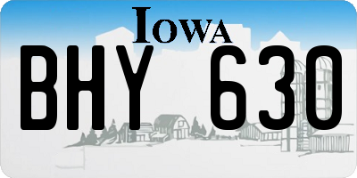 IA license plate BHY630