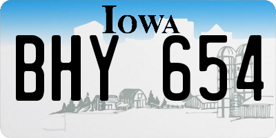 IA license plate BHY654
