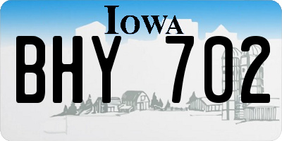 IA license plate BHY702
