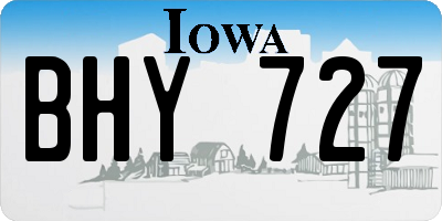 IA license plate BHY727