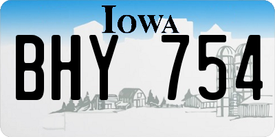IA license plate BHY754