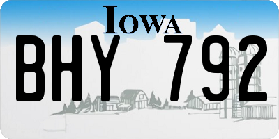 IA license plate BHY792