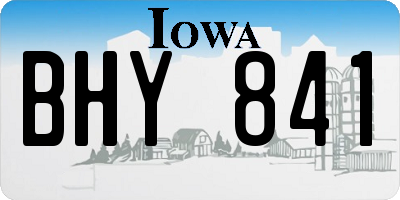 IA license plate BHY841