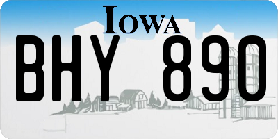 IA license plate BHY890