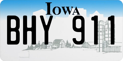 IA license plate BHY911