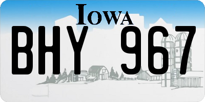 IA license plate BHY967