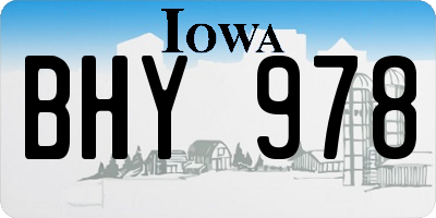 IA license plate BHY978
