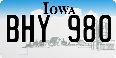 IA license plate BHY980
