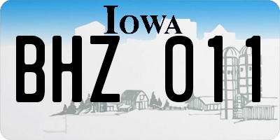 IA license plate BHZ011