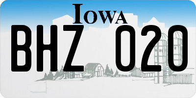 IA license plate BHZ020
