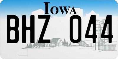 IA license plate BHZ044