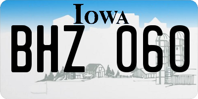 IA license plate BHZ060