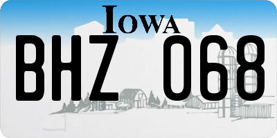 IA license plate BHZ068