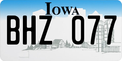 IA license plate BHZ077